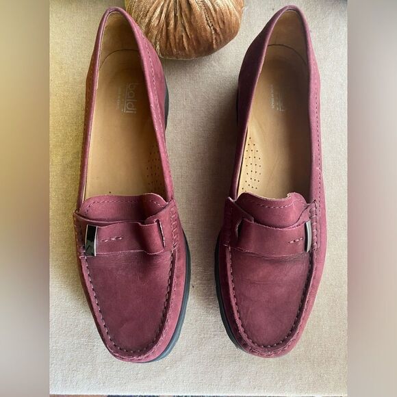 baldi london wine-colored shoes loafers with small platform size 8.5 made New - Picture 11 of 12